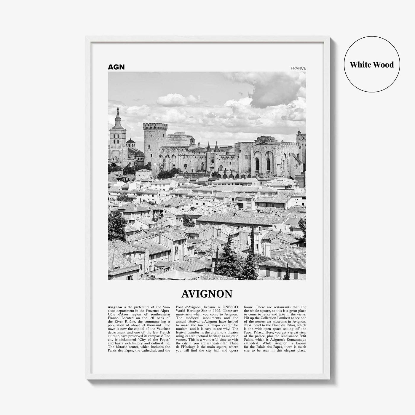 Avignon Print Black and White, Avignon Wall Art, Avignon Poster, Avignon Photo, Avignon Wall Décor, France, Avenio, Alpes-Côte d'Azur