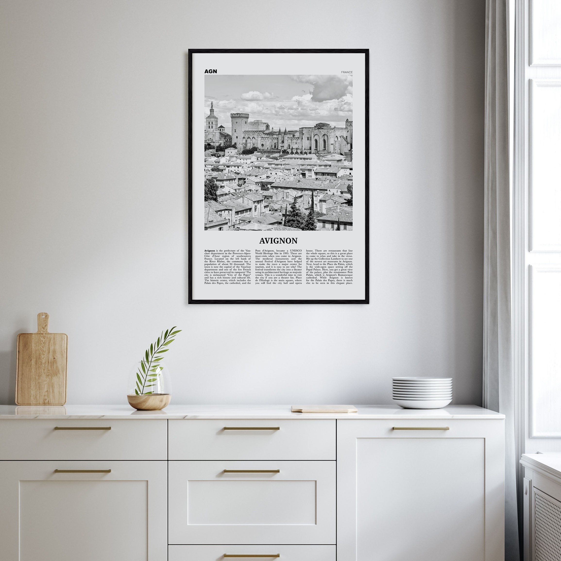 Avignon Travel B&W Poster