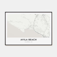 Avila Beach Map Landscape Poster