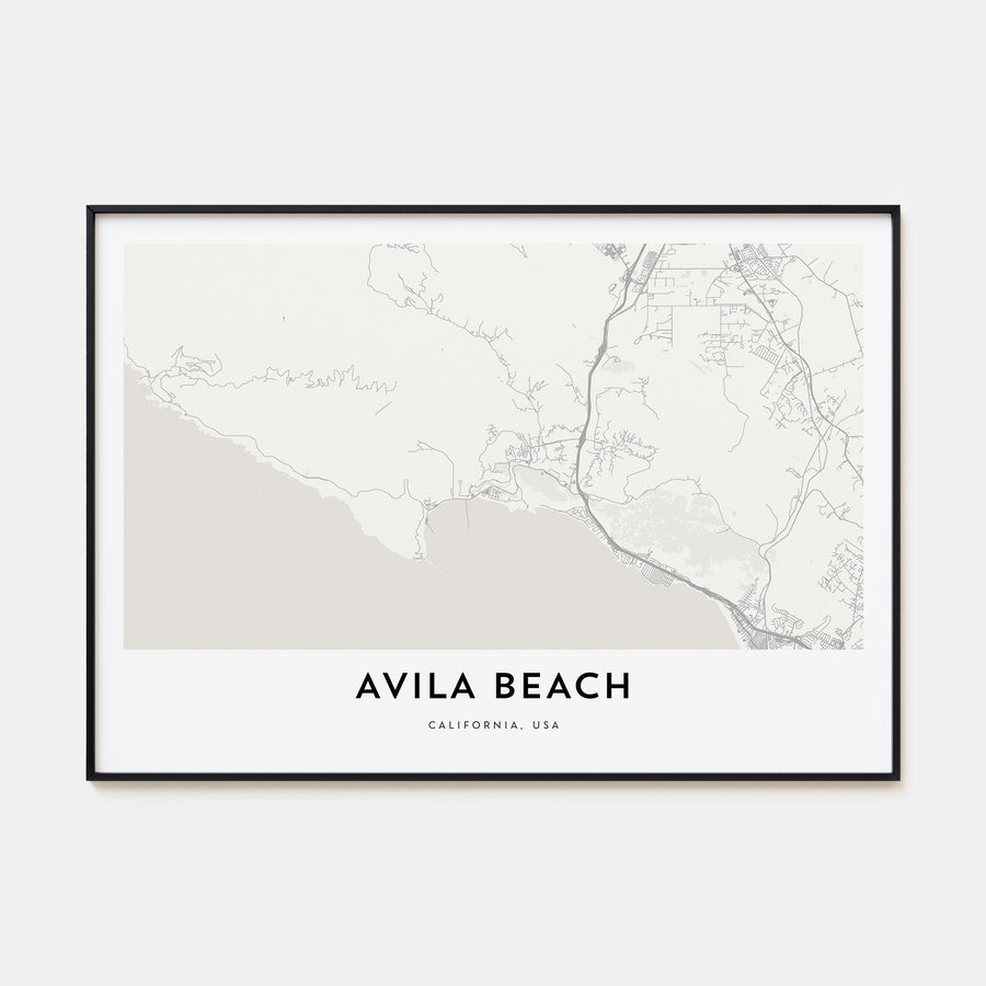 Avila Beach Map Landscape Poster