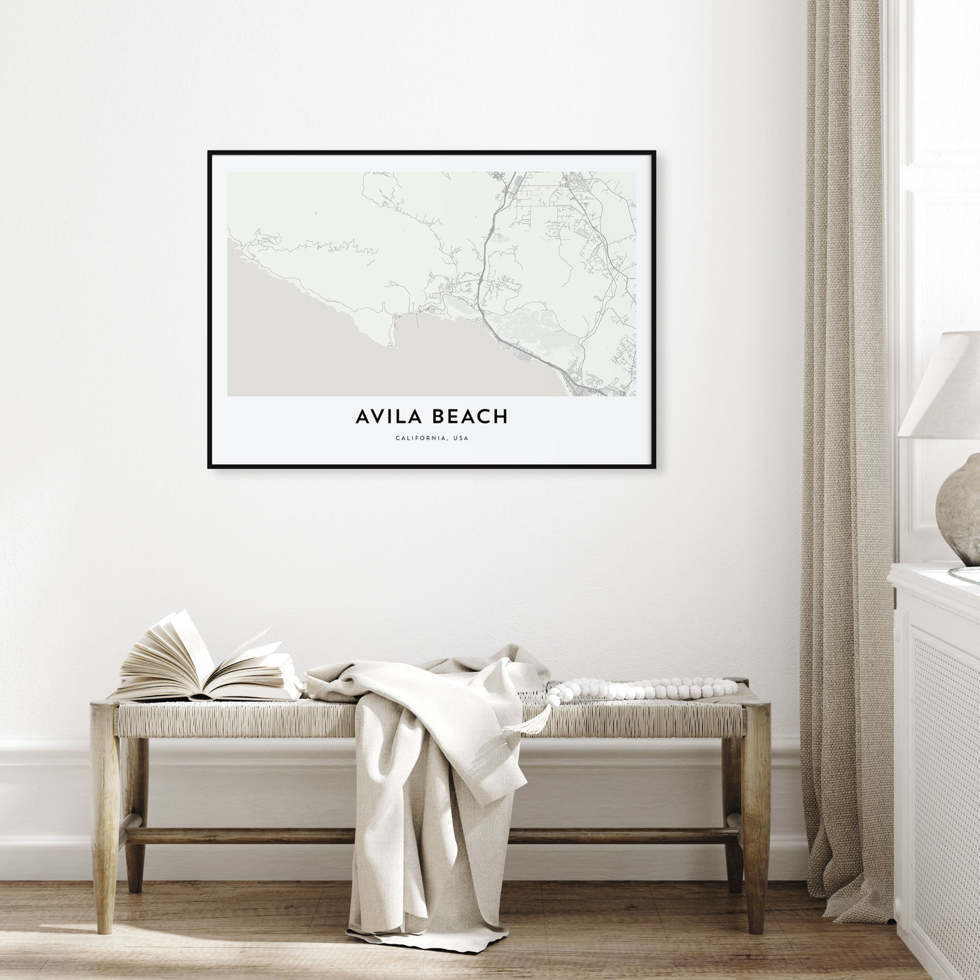 Avila Beach Map Landscape Poster