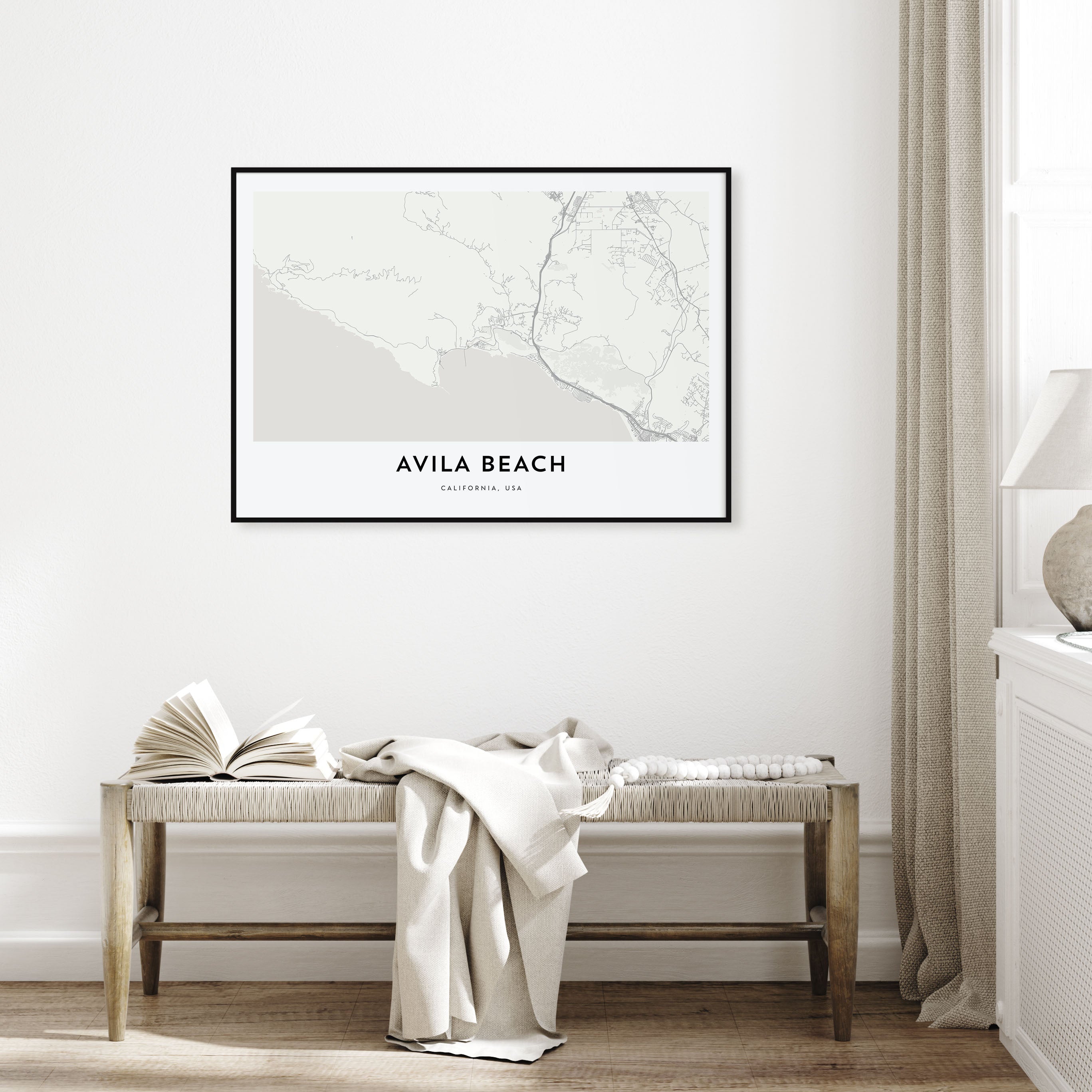 Avila Beach Map Landscape Poster