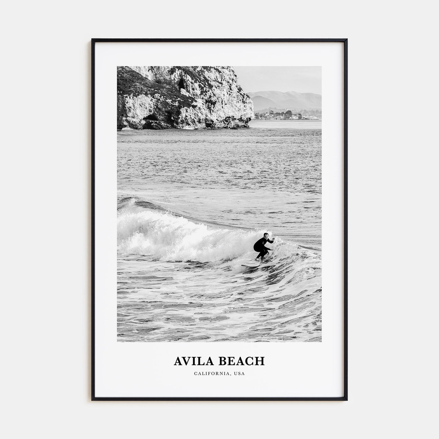 Avila Beach Portrait B&W No 2 Poster