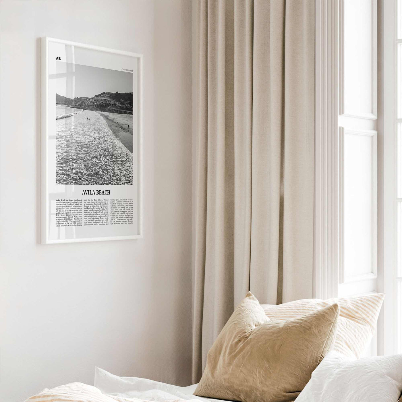 Avila Beach Print Black and White No 1, Avila Beach Wall Art, Avila Beach Poster, Avila Beach Photo, California, USA United States