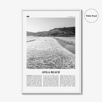 Avila Beach Print Black and White No 1, Avila Beach Wall Art, Avila Beach Poster, Avila Beach Photo, California, USA United States