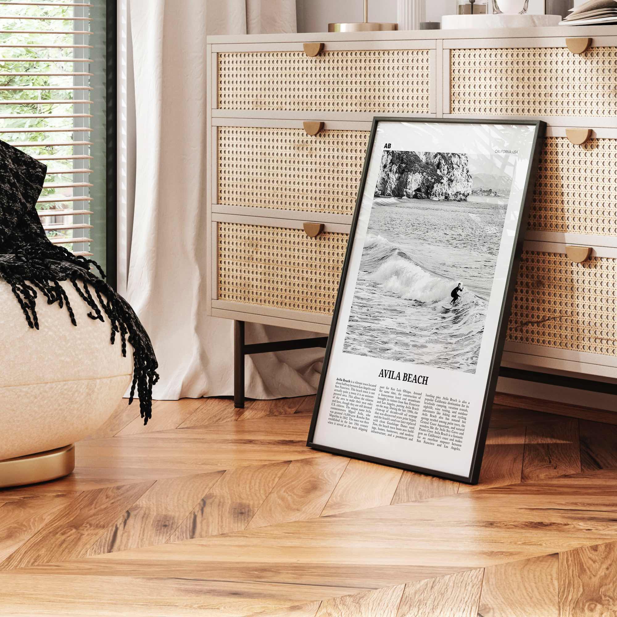 Avila Beach Print Black and White No 2, Avila Beach Wall Art, Avila Beach Poster, Avila Beach Photo, California, USA United States, America