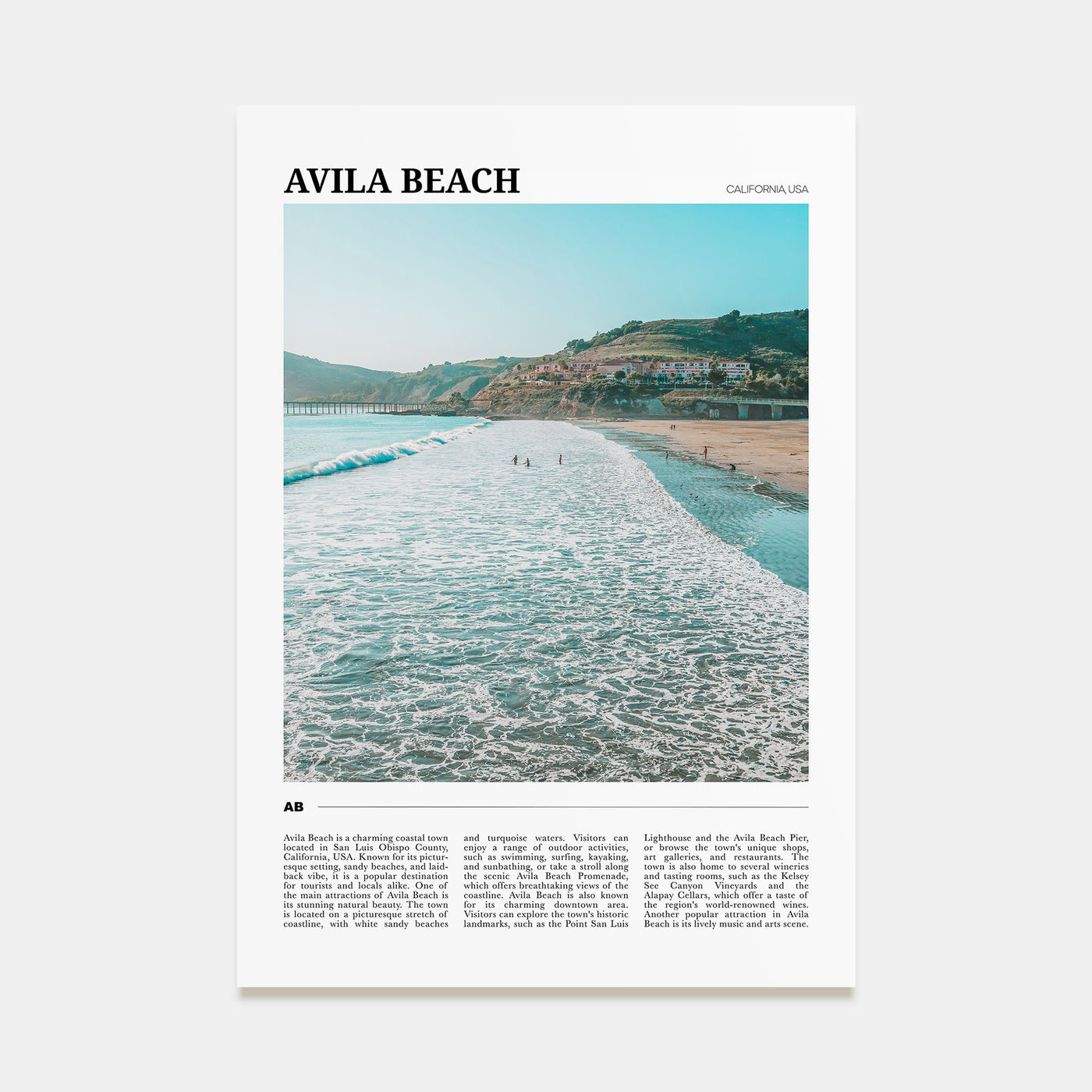 Avila Beach Travel Color Poster