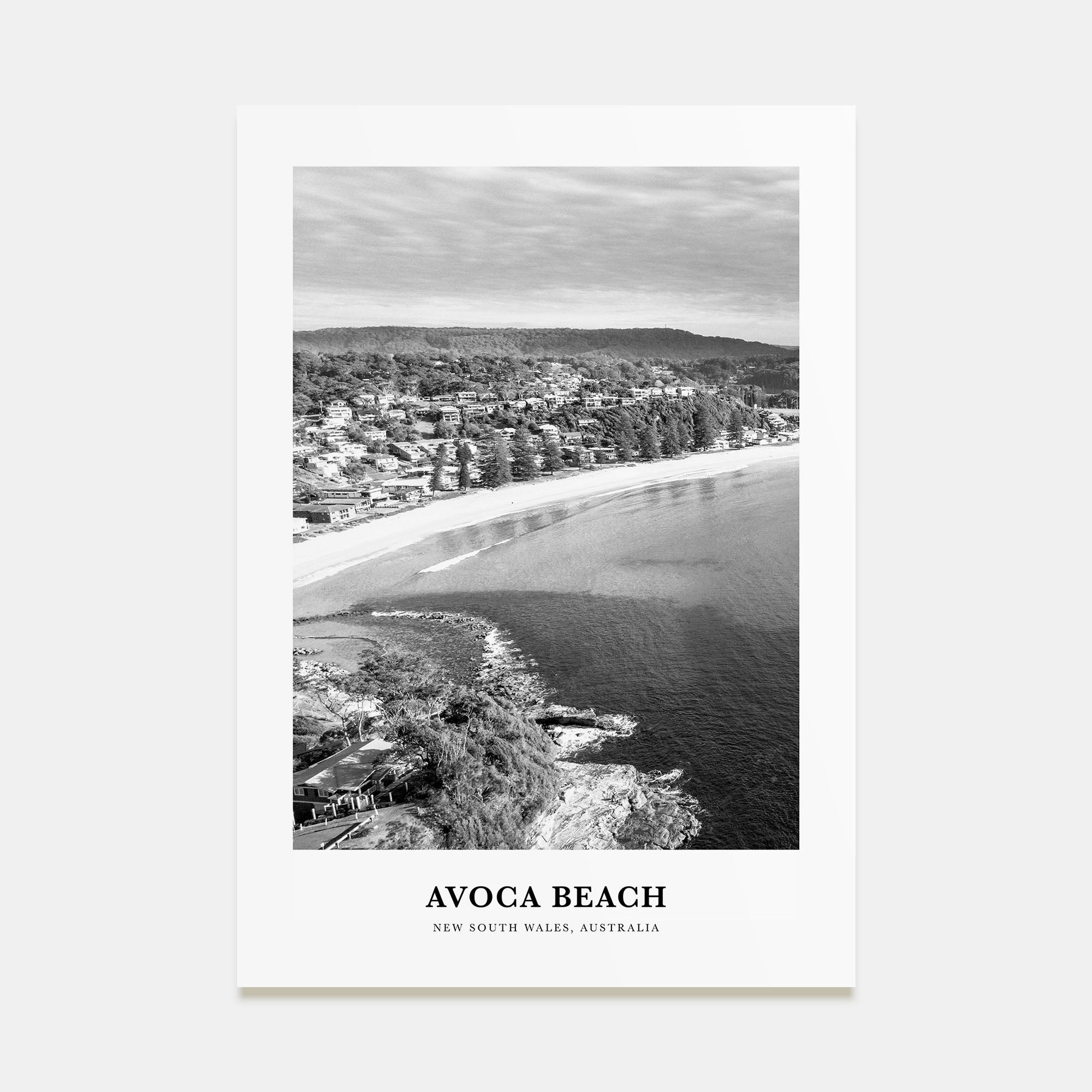 Avoca Beach Portrait B&W Poster