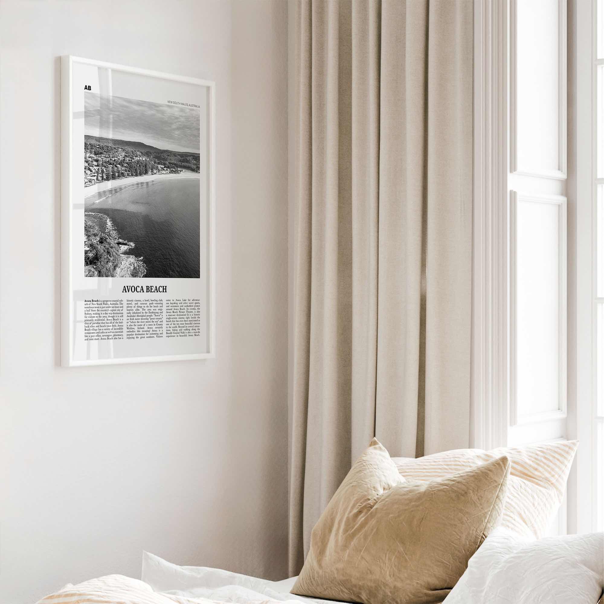 Avoca Beach Print Black and White, Avoca Beach Wall Art, Avoca Beach Poster, Avoca Beach Photo, Avoca Beach Décor, New South Wales Australia