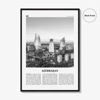 Azerbaijan Print Black and White, Azerbaijan Wall Art, Azerbaijan Poster, Azerbaijan Photo, Azerbaijan Wall Decor, Azərbaycan, Baku, Asia
