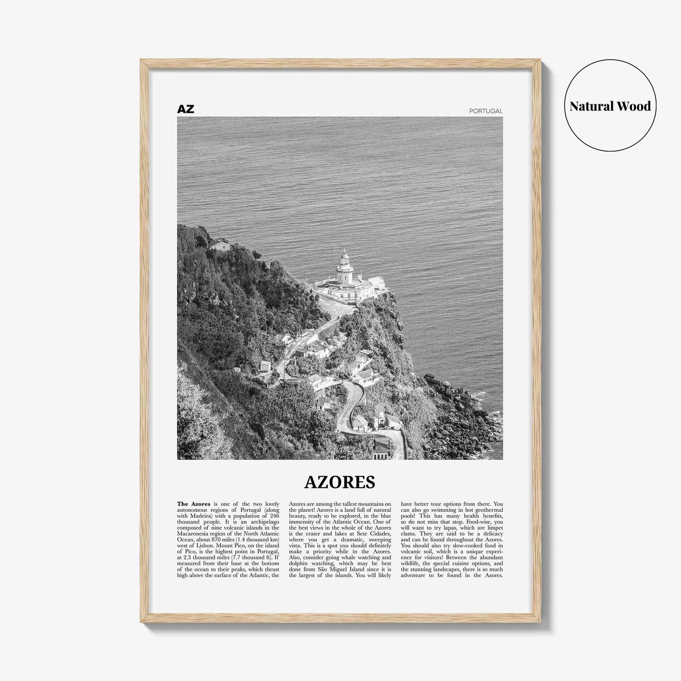 Azores Print Black and White, Azores Wall Art, Azores Poster, Azores Photo, Azores, Açores, Portugal, São Miguel, Pico, Terceira, Flores