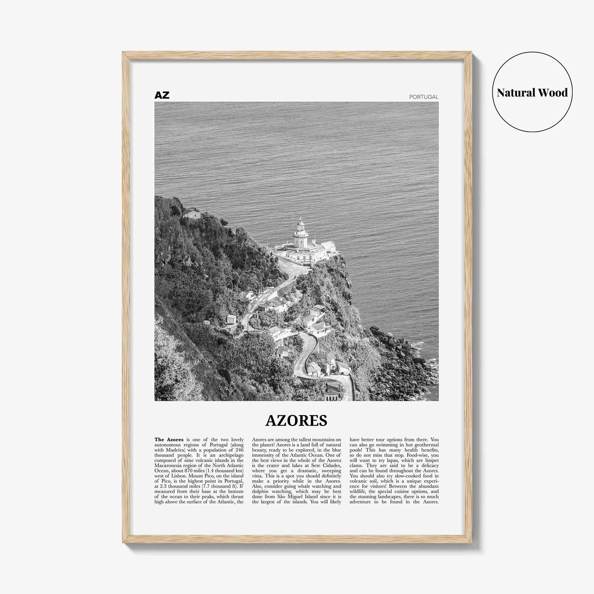 Azores Print Black and White, Azores Wall Art, Azores Poster, Azores Photo, Azores, Açores, Portugal, São Miguel, Pico, Terceira, Flores