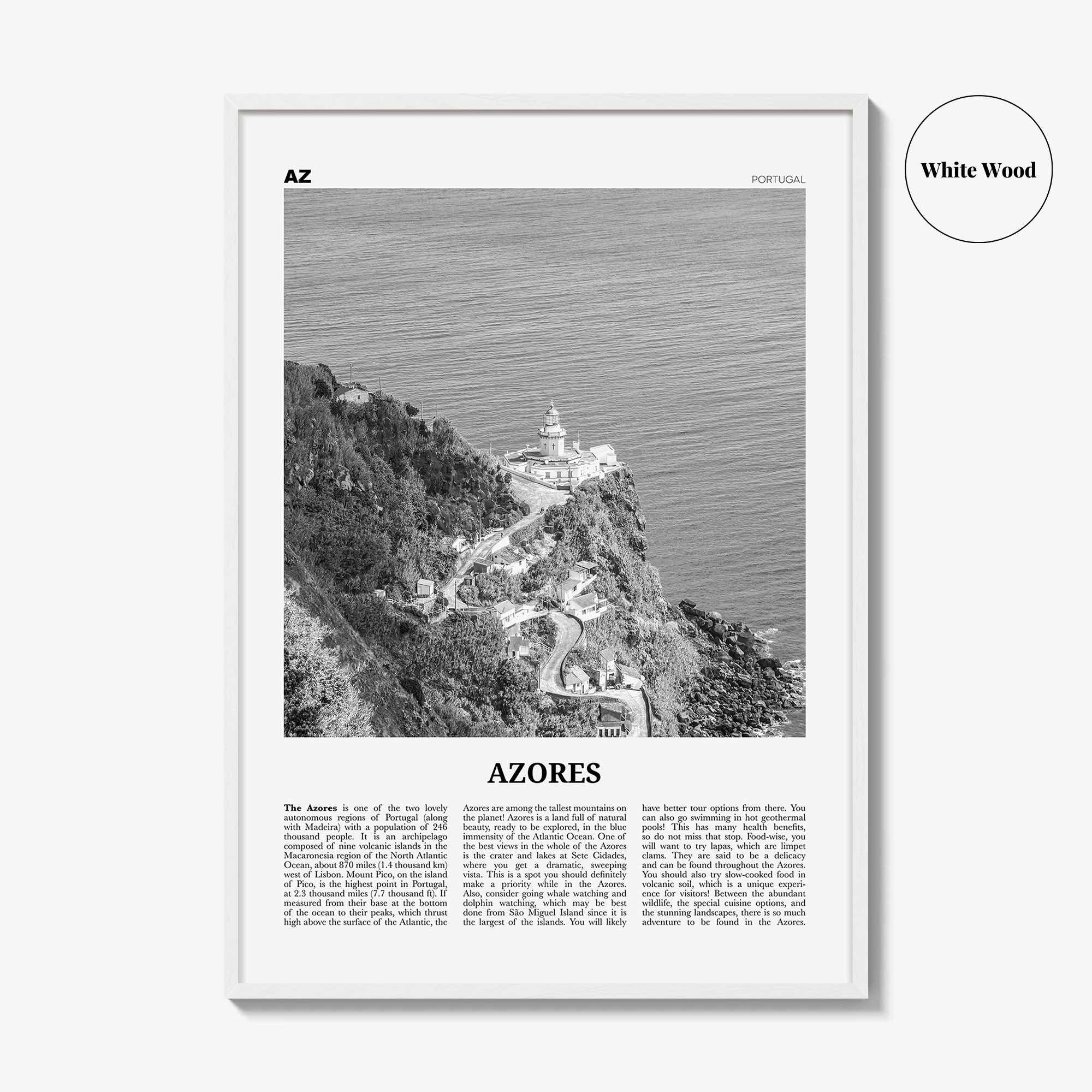 Azores Print Black and White, Azores Wall Art, Azores Poster, Azores Photo, Azores, Açores, Portugal, São Miguel, Pico, Terceira, Flores