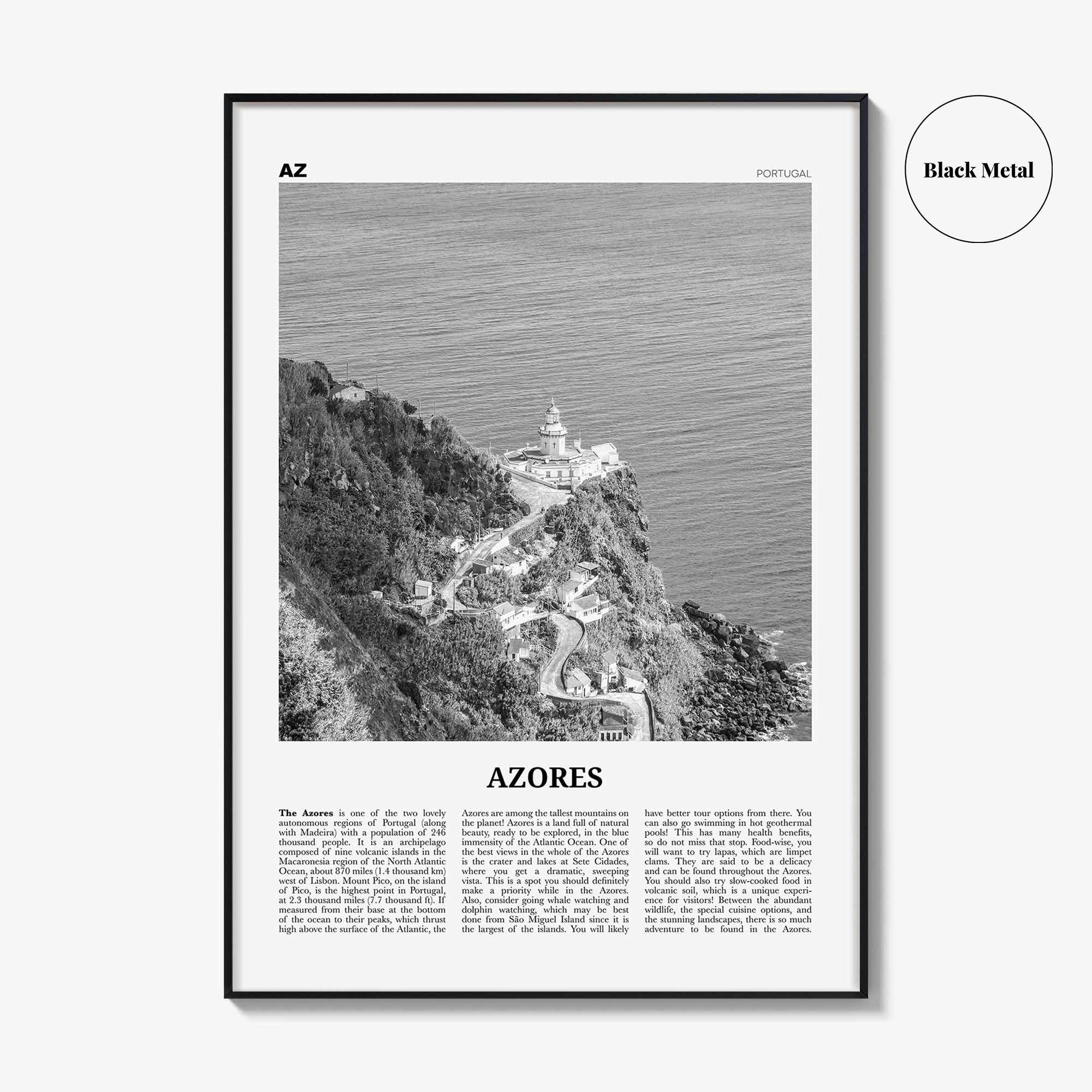 Azores Print Black and White, Azores Wall Art, Azores Poster, Azores Photo, Azores, Açores, Portugal, São Miguel, Pico, Terceira, Flores