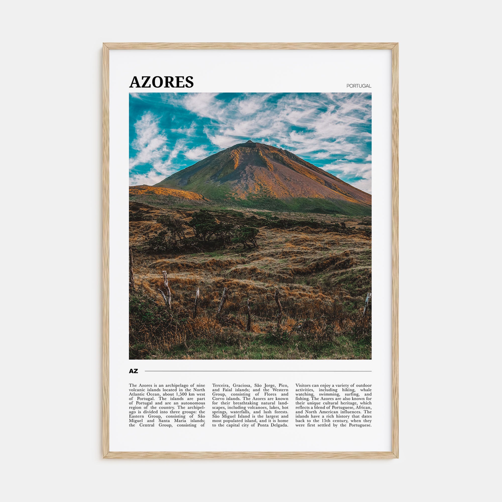 Azores Travel Color Poster