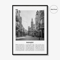 Badajoz Print Black and White, Badajoz Wall Art, Badajoz Poster, Badajoz Photo, Badajoz Wall Décor, Badajoz Map, Spain