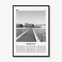 Badalona Print Black and White, Badalona Wall Art, Badalona Poster, Badalona Photo, Badalona Wall Décor, Badalona Map, Spain