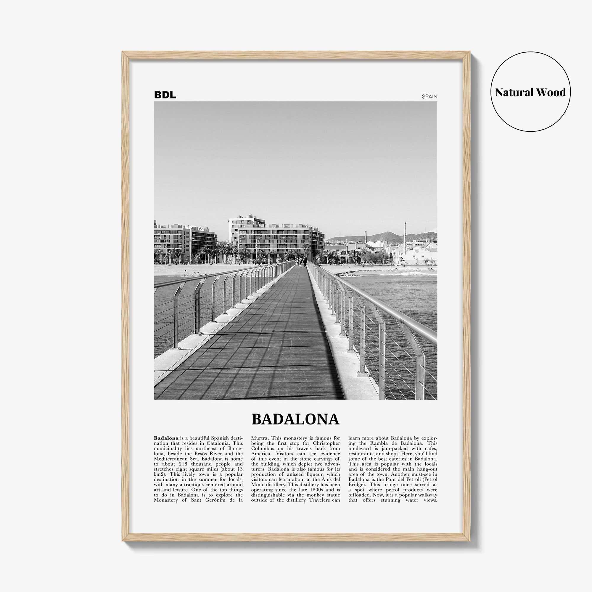 Badalona Print Black and White, Badalona Wall Art, Badalona Poster, Badalona Photo, Badalona Wall Décor, Badalona Map, Spain