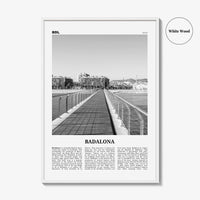 Badalona Print Black and White, Badalona Wall Art, Badalona Poster, Badalona Photo, Badalona Wall Décor, Badalona Map, Spain
