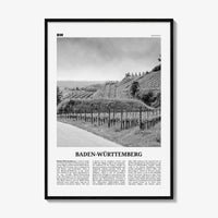 Baden Wurttemberg Print Black and White No 2, Baden-Wurttemberg Wall Art, Baden-Wurttemberg Poster, Baden-Wurttemberg Photo, Wurttemberg Map