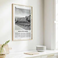 Baden Wurttemberg Print Black and White No 2, Baden-Wurttemberg Wall Art, Baden-Wurttemberg Poster, Baden-Wurttemberg Photo, Wurttemberg Map