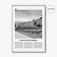 Baden Wurttemberg Print Black and White No 2, Baden-Wurttemberg Wall Art, Baden-Wurttemberg Poster, Baden-Wurttemberg Photo, Wurttemberg Map