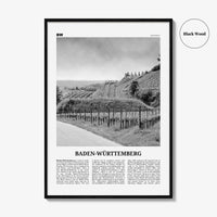 Baden Wurttemberg Print Black and White No 2, Baden-Wurttemberg Wall Art, Baden-Wurttemberg Poster, Baden-Wurttemberg Photo, Wurttemberg Map