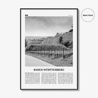 Baden Wurttemberg Print Black and White No 2, Baden-Wurttemberg Wall Art, Baden-Wurttemberg Poster, Baden-Wurttemberg Photo, Wurttemberg Map
