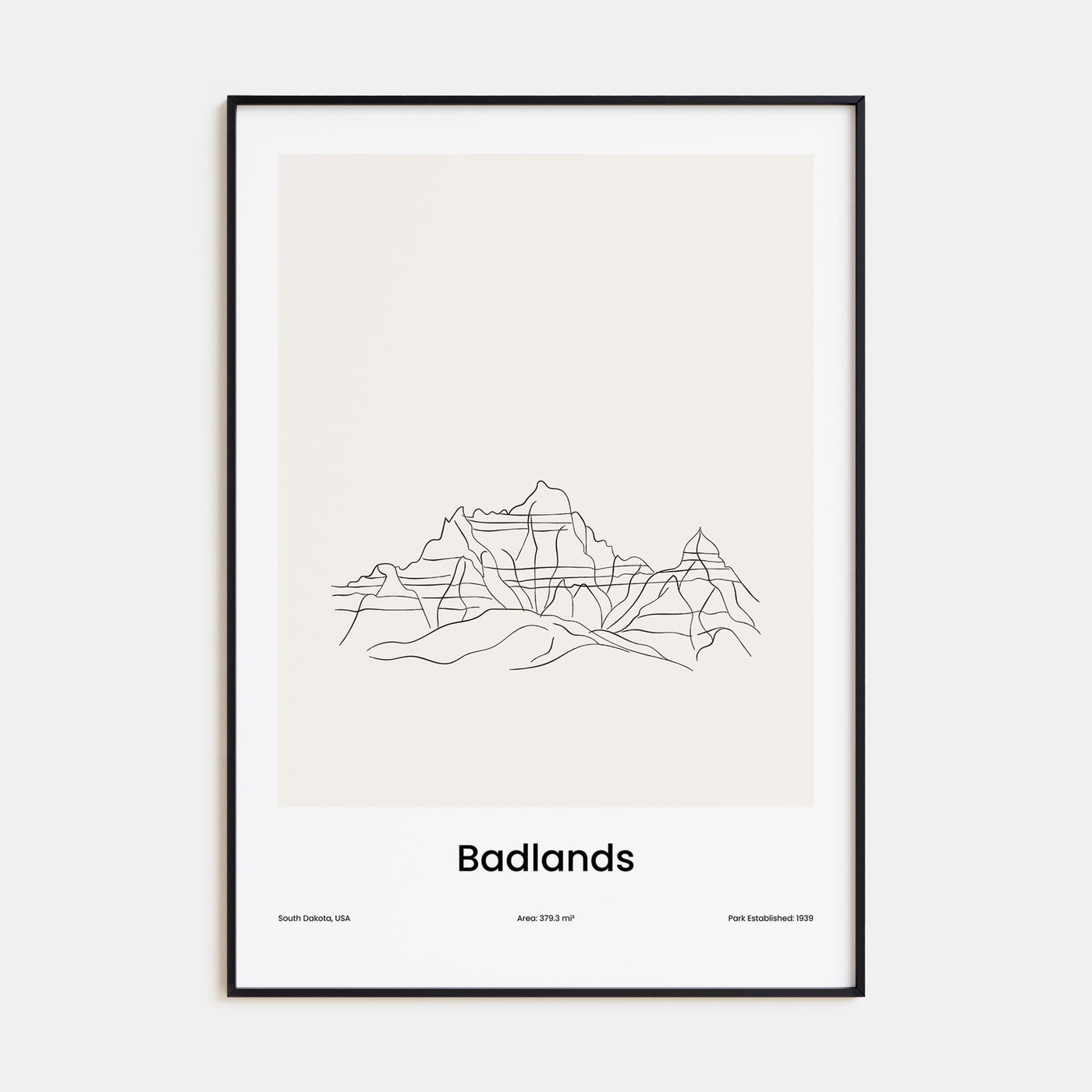 Badlands National Park Drawn Poster