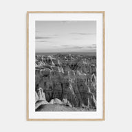 Badlands National Park Photo B&W Poster