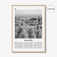 Badlands National Park Print Black and White, Badlands Wall Art, Badlands Poster, Badlands Photo, South Dakota, USA, United States