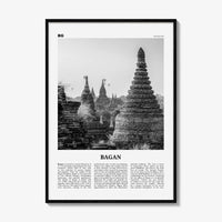 Bagan Print Black and White, Bagan Wall Art, Bagan Poster, Bagan Photo, Bagan Wall Décor, Bagan Map, Myanmar, Burma