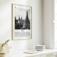 Bagan Print Black and White, Bagan Wall Art, Bagan Poster, Bagan Photo, Bagan Wall Décor, Bagan Map, Myanmar, Burma