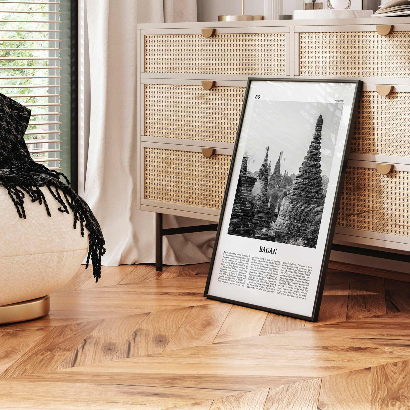 Bagan Print Black and White, Bagan Wall Art, Bagan Poster, Bagan Photo, Bagan Wall Décor, Bagan Map, Myanmar, Burma