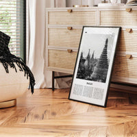 Bagan Print Black and White, Bagan Wall Art, Bagan Poster, Bagan Photo, Bagan Wall Décor, Bagan Map, Myanmar, Burma