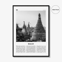 Bagan Print Black and White, Bagan Wall Art, Bagan Poster, Bagan Photo, Bagan Wall Décor, Bagan Map, Myanmar, Burma
