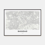 Baghdad Map Landscape Poster