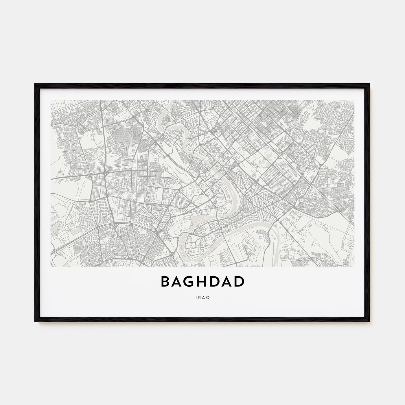 Baghdad Map Landscape Poster