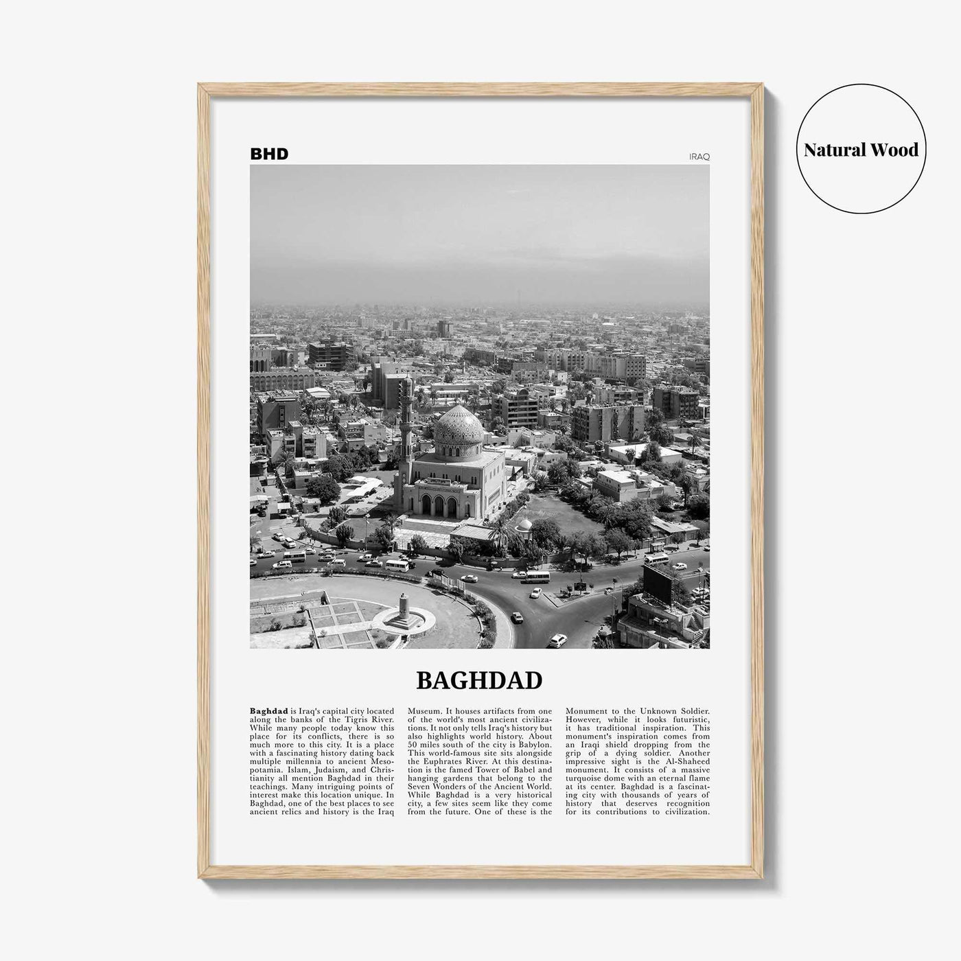 Baghdad Print Black and White, Baghdad Wall Art, Baghdad Poster, Baghdad Photo, Baghdad Wall Décor, Iraq
