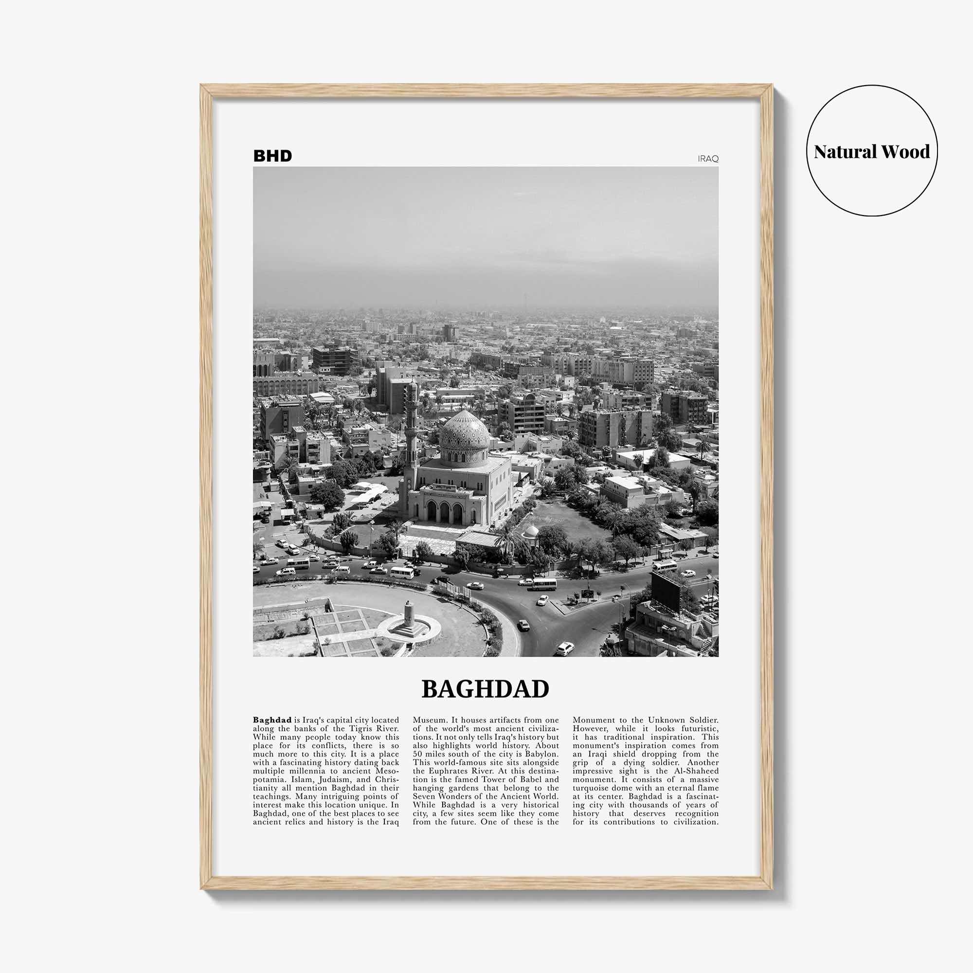Baghdad Print Black and White, Baghdad Wall Art, Baghdad Poster, Baghdad Photo, Baghdad Wall Décor, Iraq