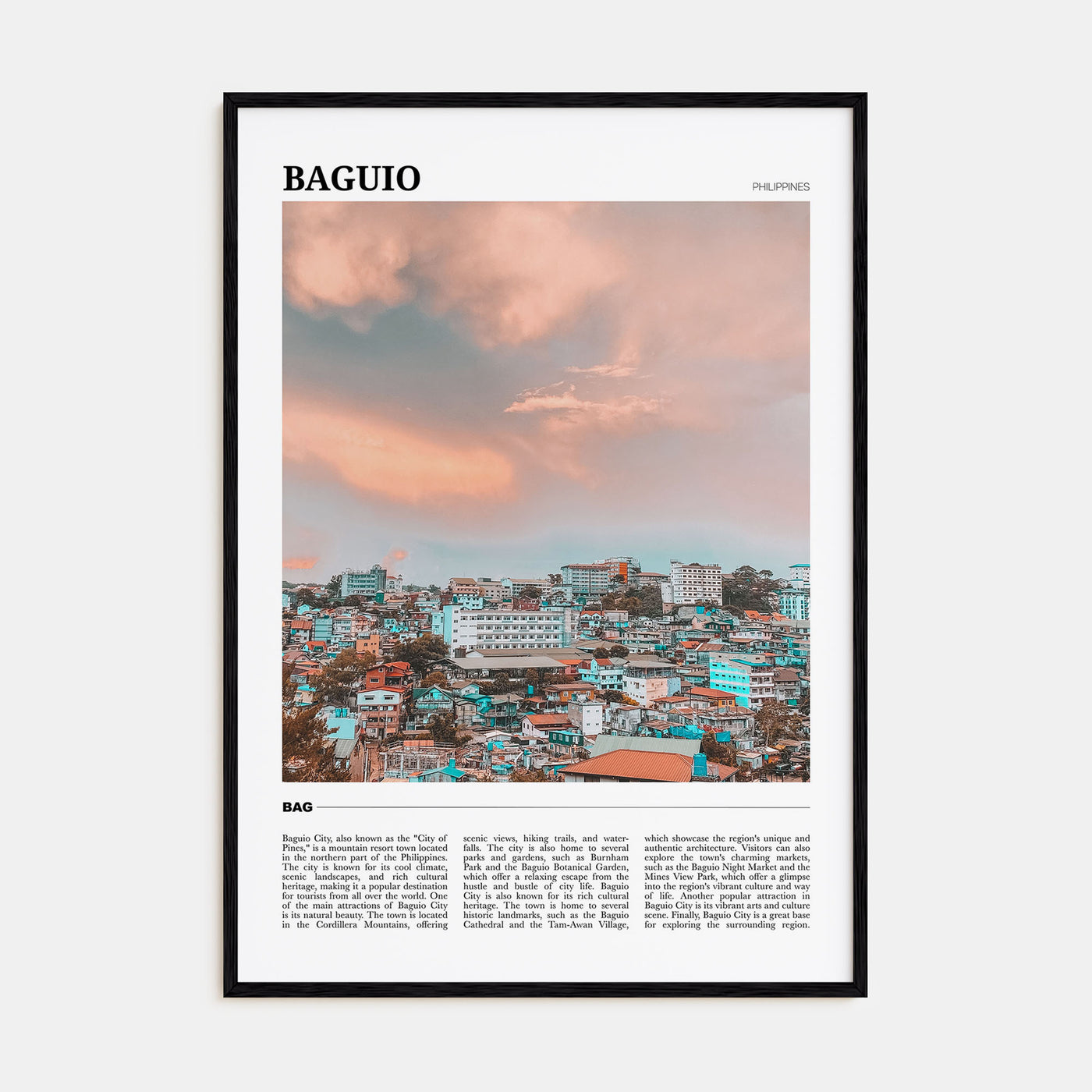 Baguio Travel Color Poster