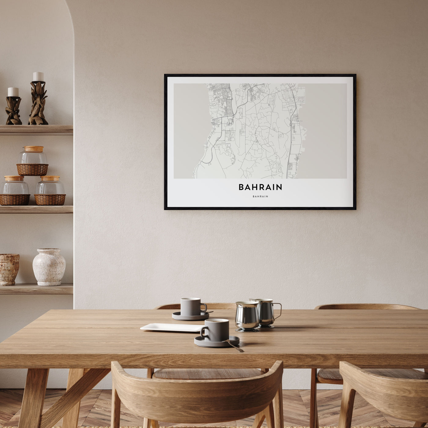 Bahrain Map Landscape Poster