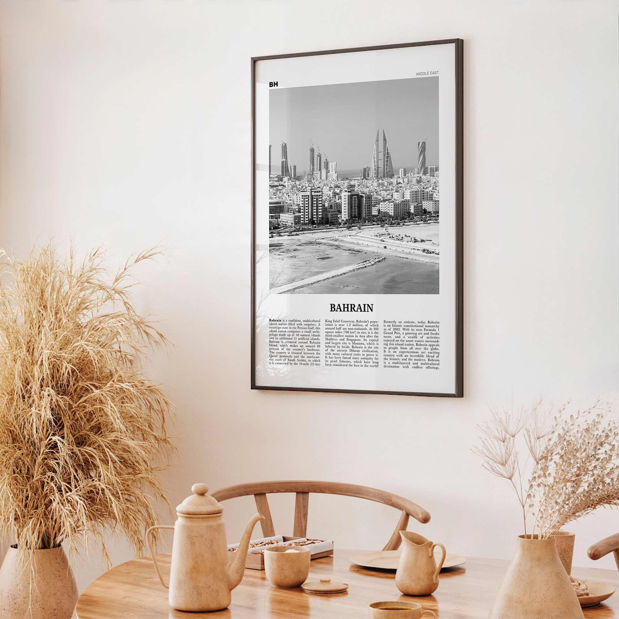 Bahrain Print Black and White, Bahrain Wall Art, Bahrain Poster, Bahrain Photo, Bahrain Wall Decor, Country Art Print