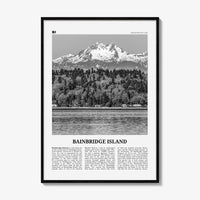 Bainbridge Island Print Black and White, Bainbridge Island Wall Art, Bainbridge Island Poster, Bainbridge Island Photo, Washington, USA