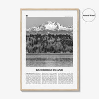 Bainbridge Island Print Black and White, Bainbridge Island Wall Art, Bainbridge Island Poster, Bainbridge Island Photo, Washington, USA