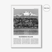 Bainbridge Island Print Black and White, Bainbridge Island Wall Art, Bainbridge Island Poster, Bainbridge Island Photo, Washington, USA