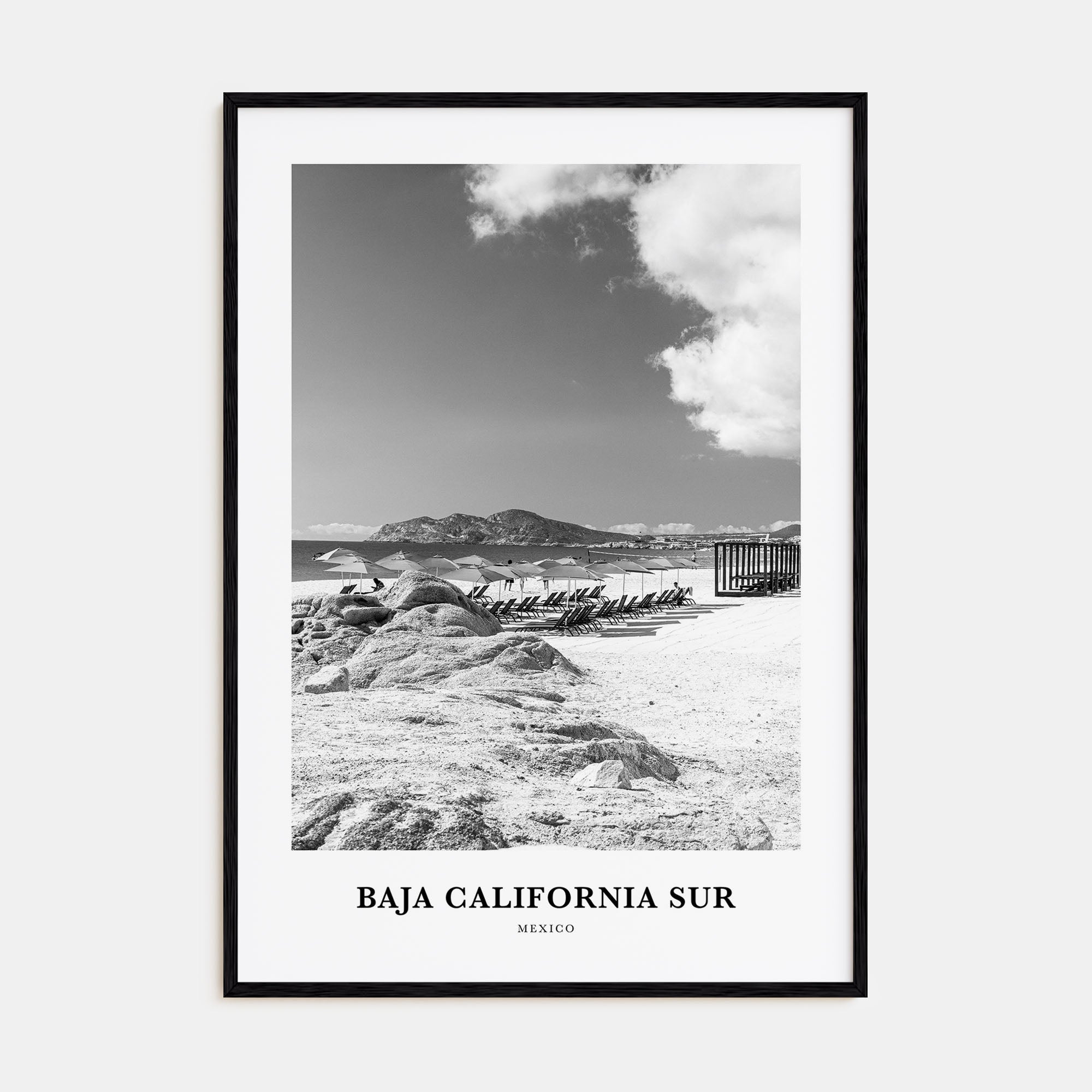 Baja California Sur Portrait B&W Poster