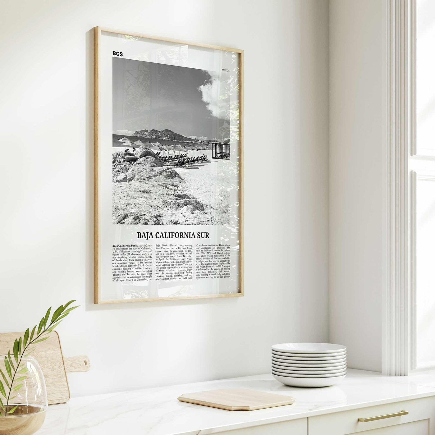 Baja California Sur Print Black and White, Baja California Sur Wall Art, Baja California Sur Poster, Baja California Sur Photo, Mexico