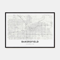 Bakersfield Map Landscape Poster