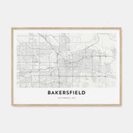 Bakersfield Map Landscape Poster